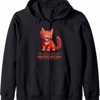 Angry Kitty Zip Hoodie (Unisex, Mens and Womens)